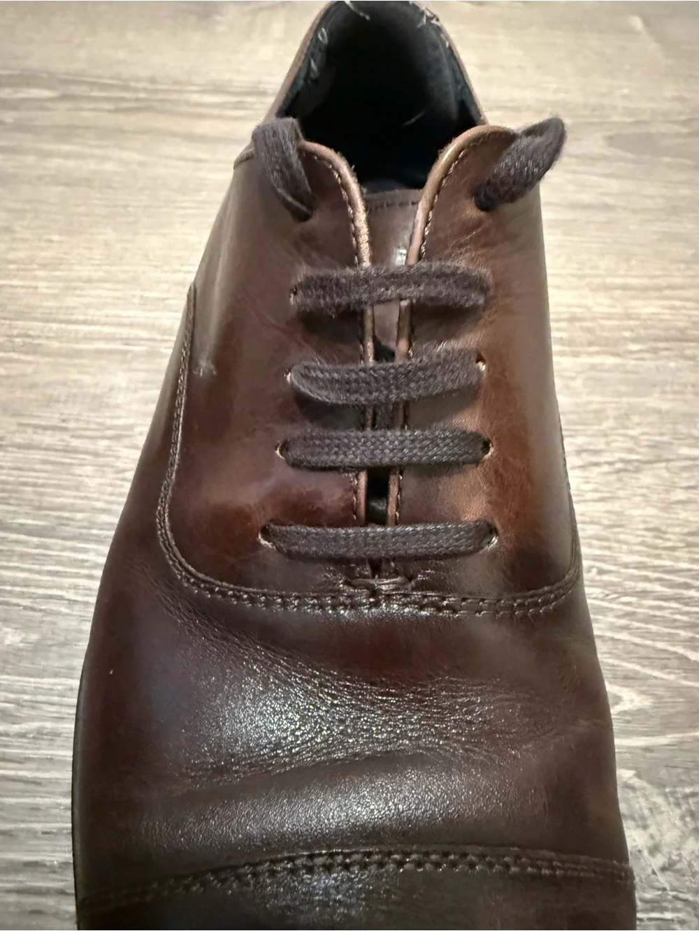 Thursday Boot Company Men's Dark Brown Leather Cap-Toe Oxfords